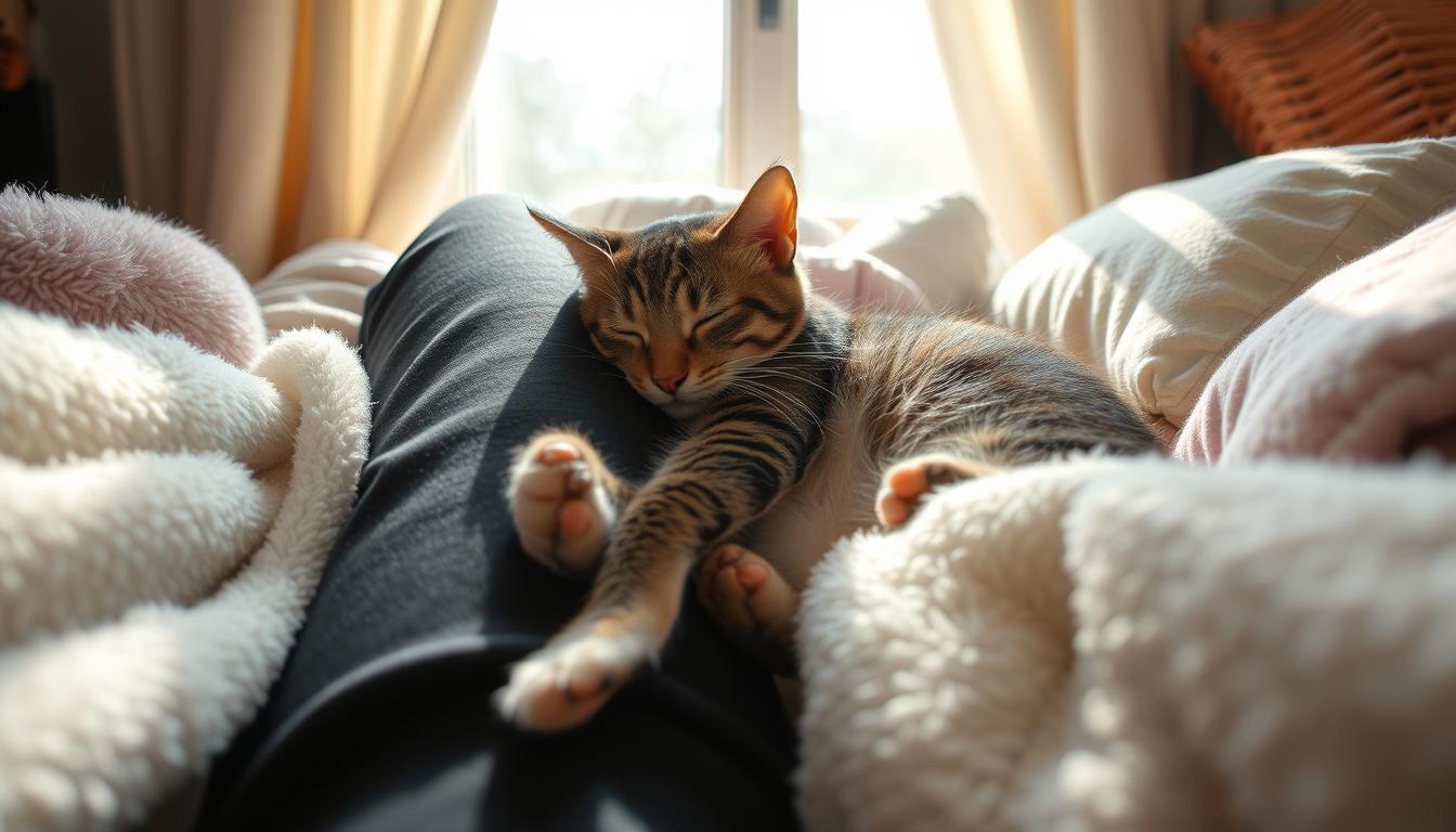 Why Does My Cat Sleep Between My Legs? Explained